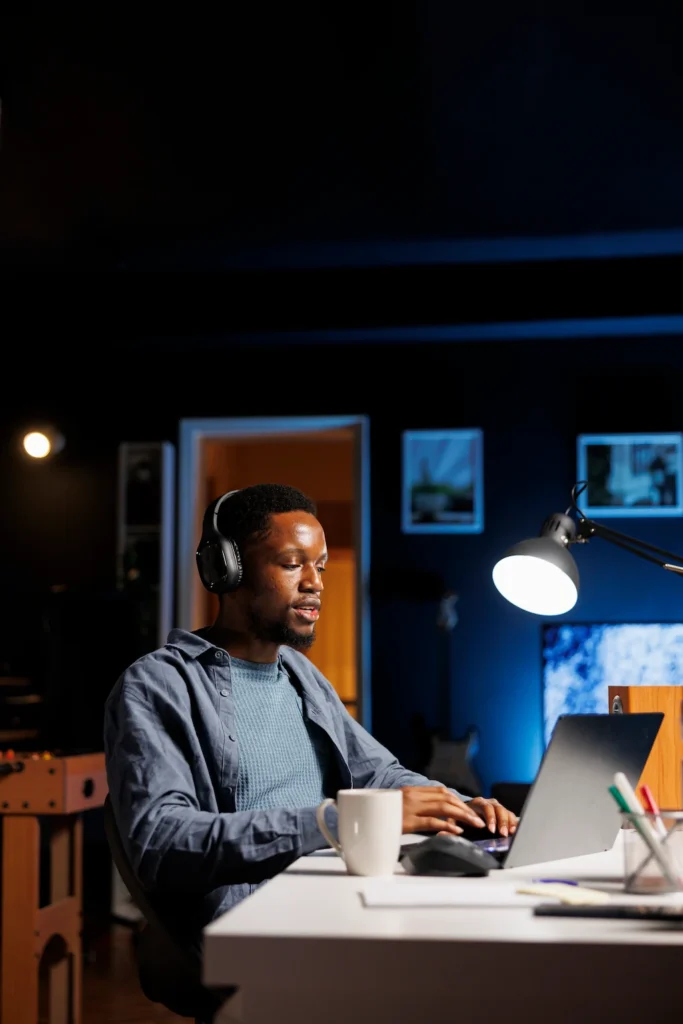 young-programmer-attends-online-training-course-home
